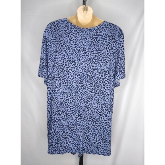 Como Vintage NWT Blue/Blk Cheetah Print Top XL - Picture 3 of 5